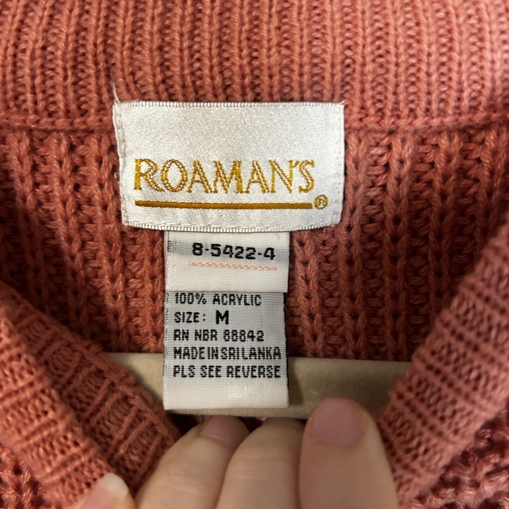 NEW Roaman's waffle Knit Sweater, Size M - Picture 3 of 7